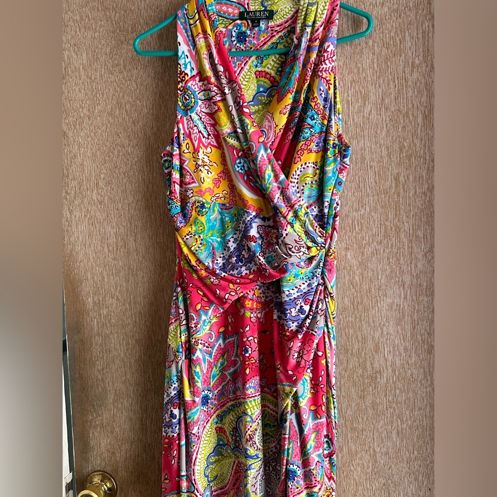 Lauren Ralph Lauren Jersey Knit Faux Wrap Dress